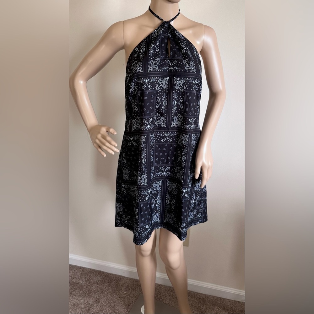 Elodie|| paisley print mini halter dress